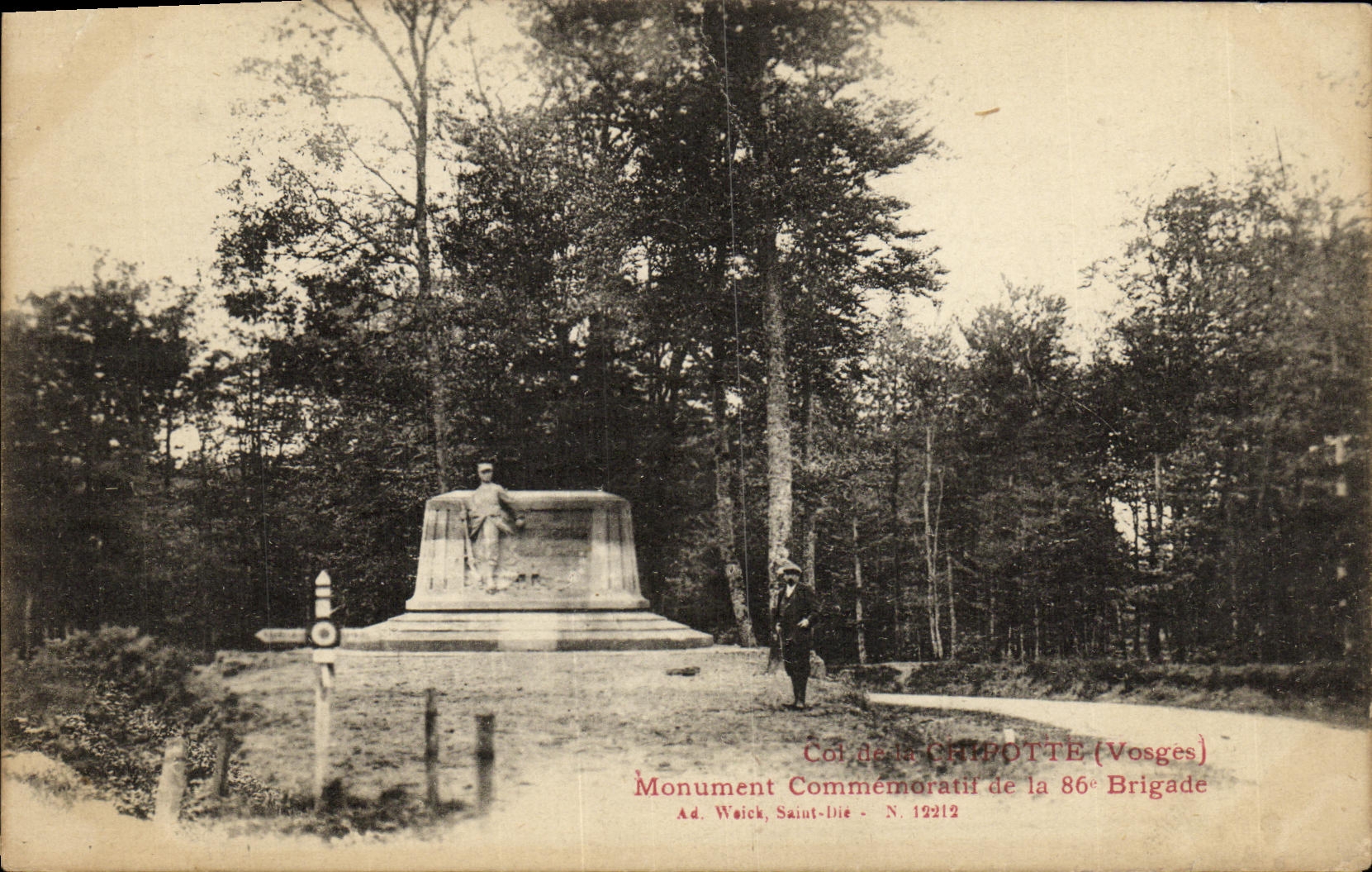 VINTAGE POSTCARD Collar of Chipotte Memorial of the 86eme Militaria brigade