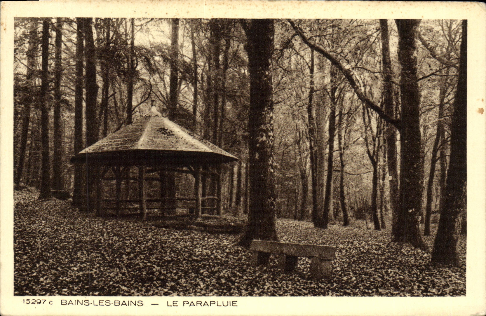 VINTAGE POSTCARD Baths Les Bains the Umbrella