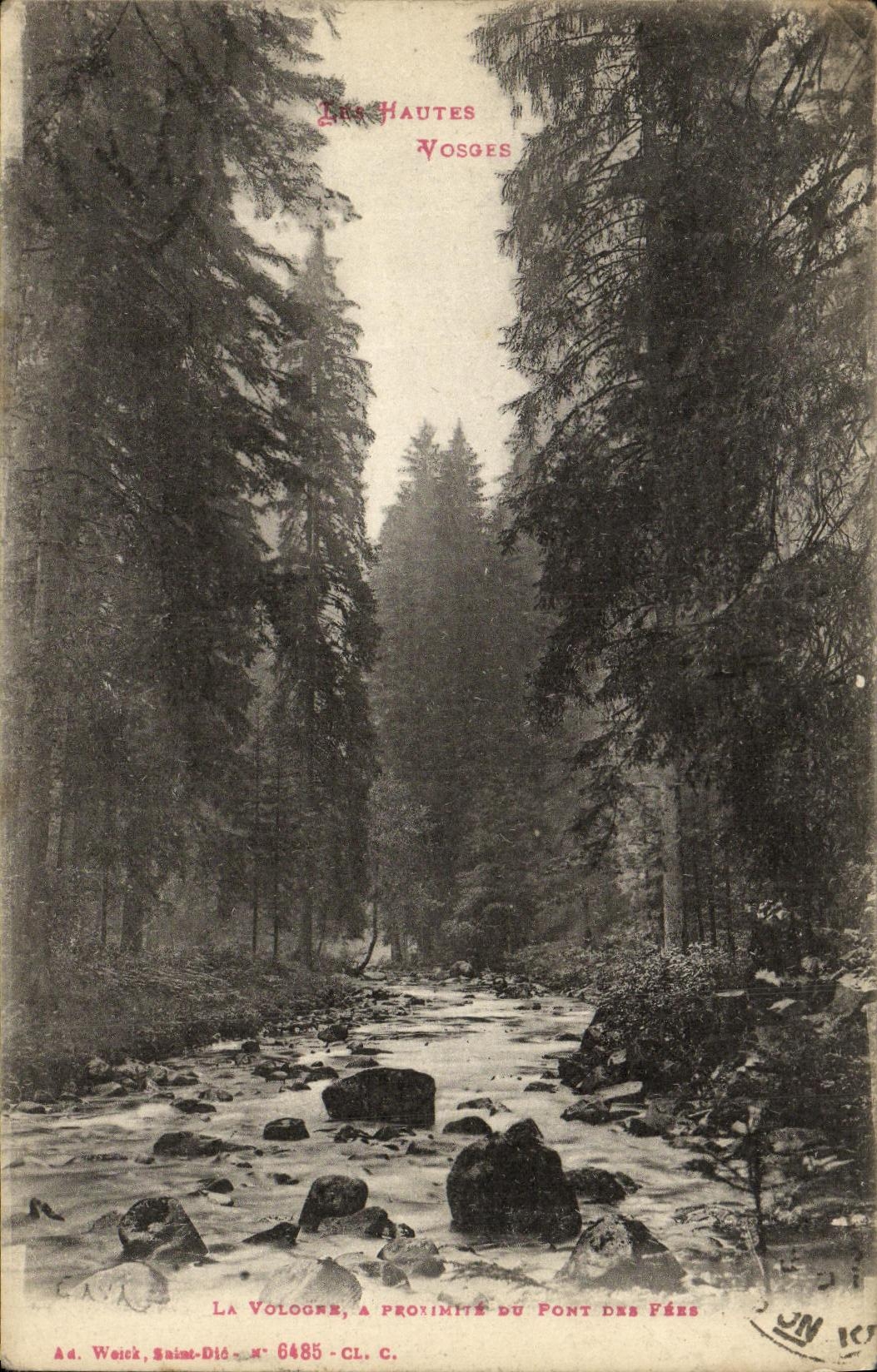 VINTAGE POSTCARD Vologne near the bridge of the fairies