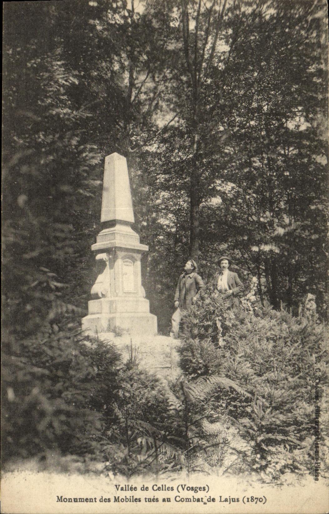 VINTAGE POSTCARD Vallee of Those Monument of Mobiles Kill Combat De Lajus 1870 Militaria