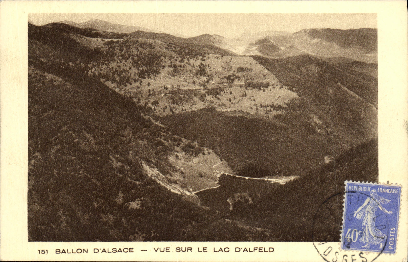 VINTAGE POSTCARD Balloon D Alsace Seen On the Lake D Alfeld