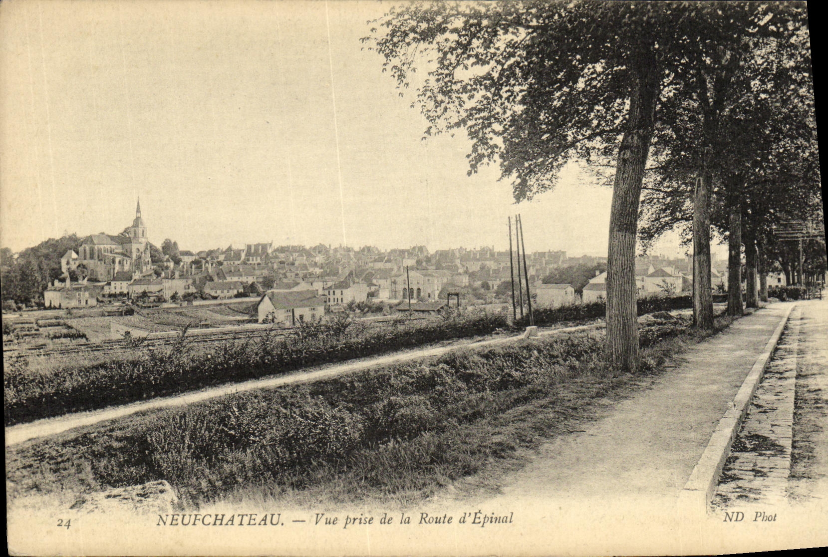 VINTAGE POSTCARD Neufchateau Seen from of the Road D Epinal