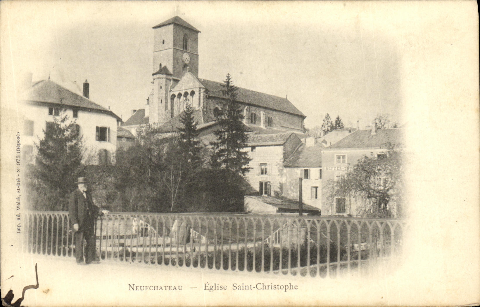VINTAGE POSTCARD Neufchateau Church Christopale Saint