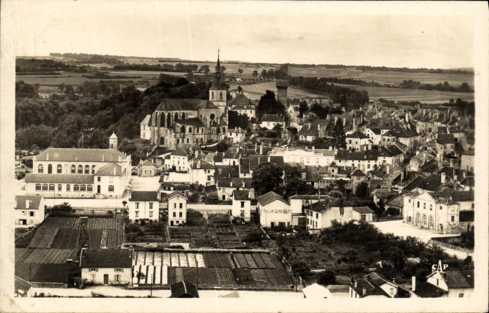 VINTAGE POSTCARD Neufchateau View towards L church St Nicolas