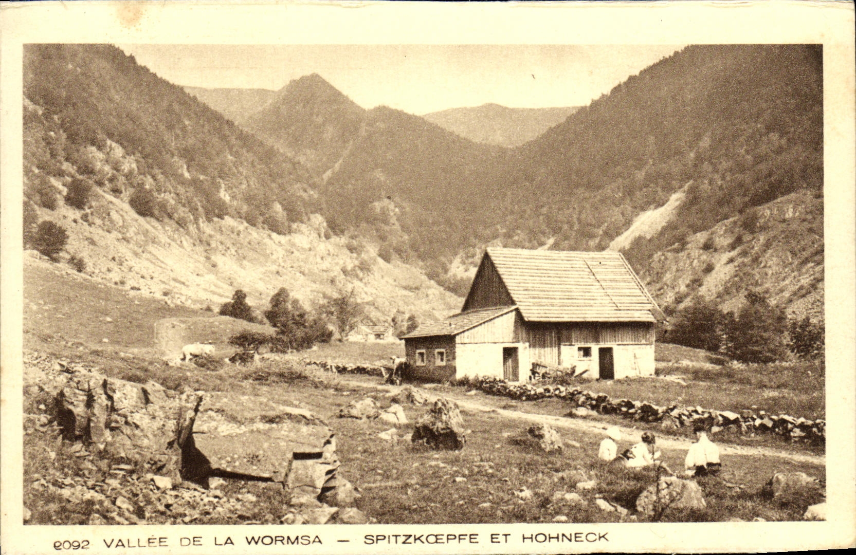 VINTAGE POSTCARD Valley Of Wormsa Spitzkoepfe And Hohneck