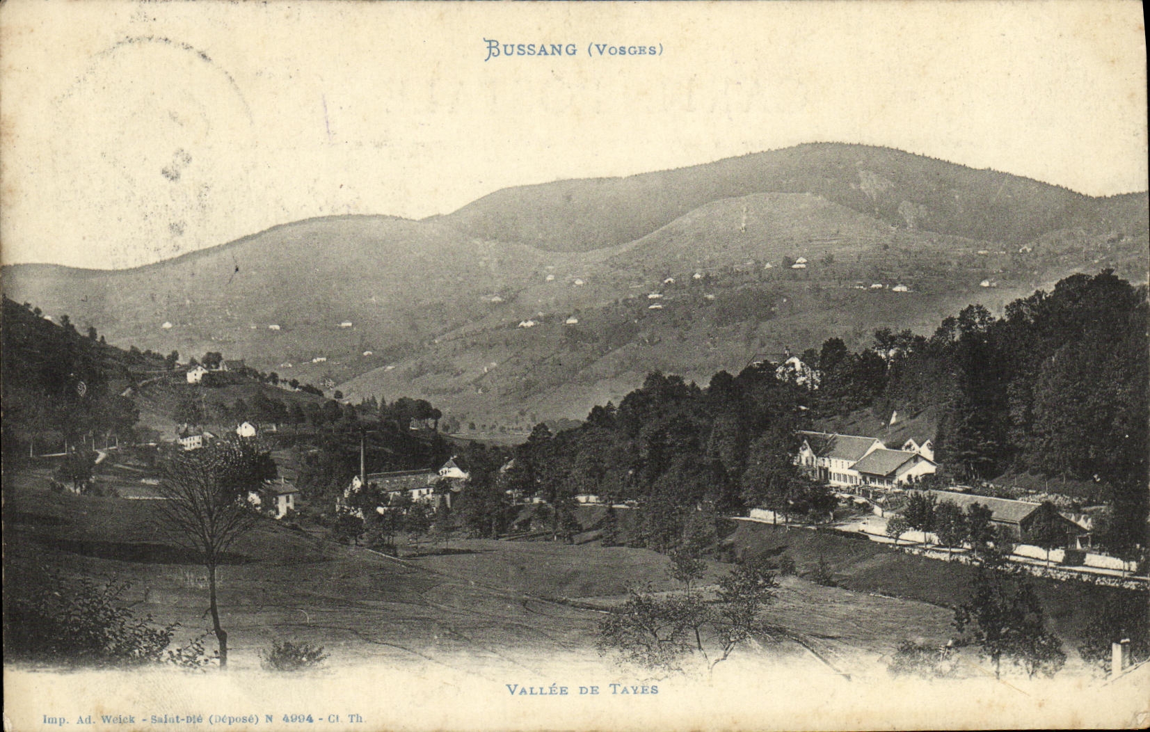 VINTAGE POSTCARD Bussang Valley De Tayes