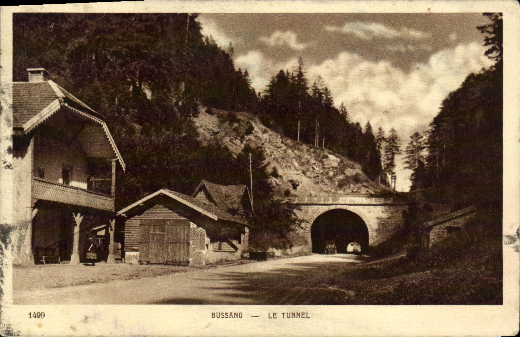 VINTAGE POSTCARD Bussang the Tunnel