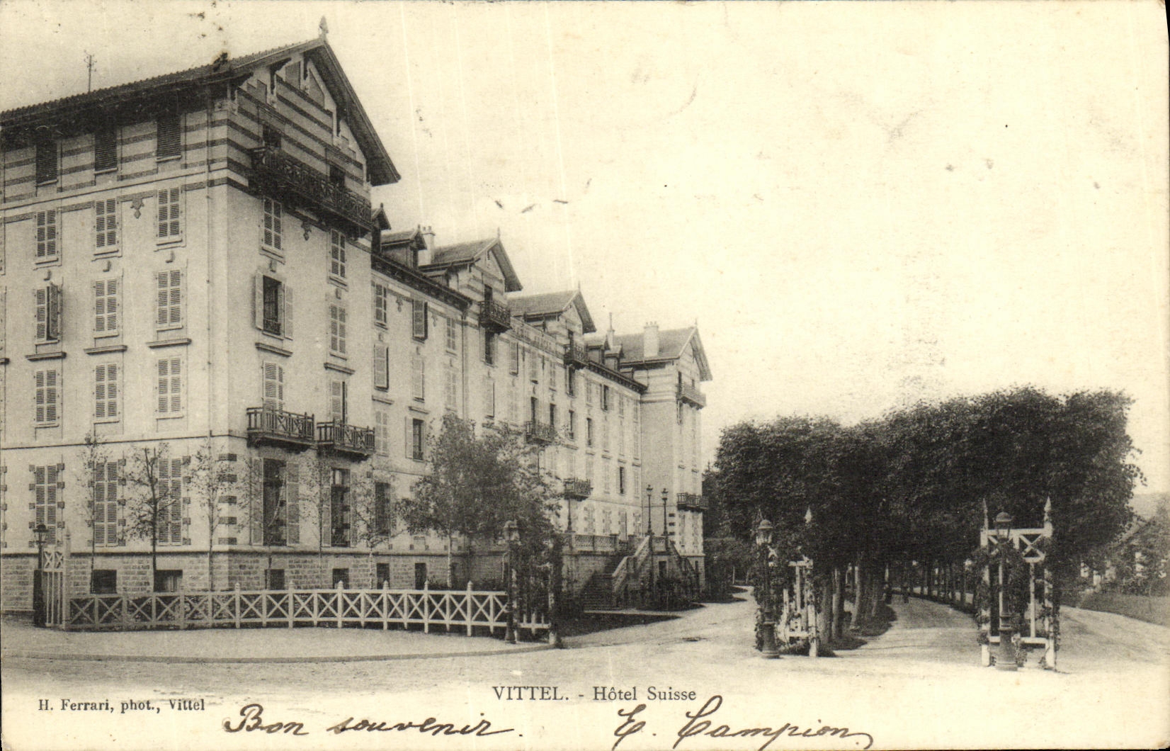 VINTAGE POSTCARD Swiss Vittel Hotel