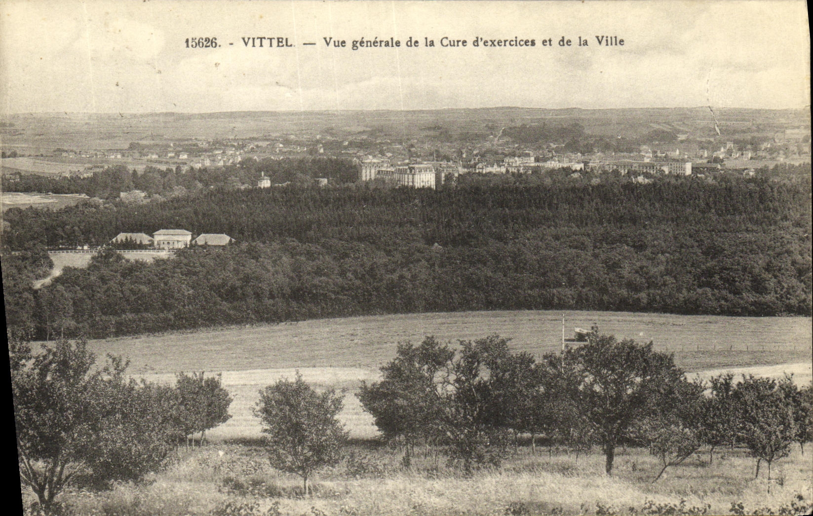 VINTAGE POSTCARD Vittel View of the Cure D Exercises and the City