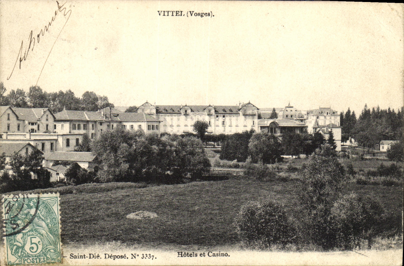VINTAGE POSTCARD Vittel Hotels and Casino