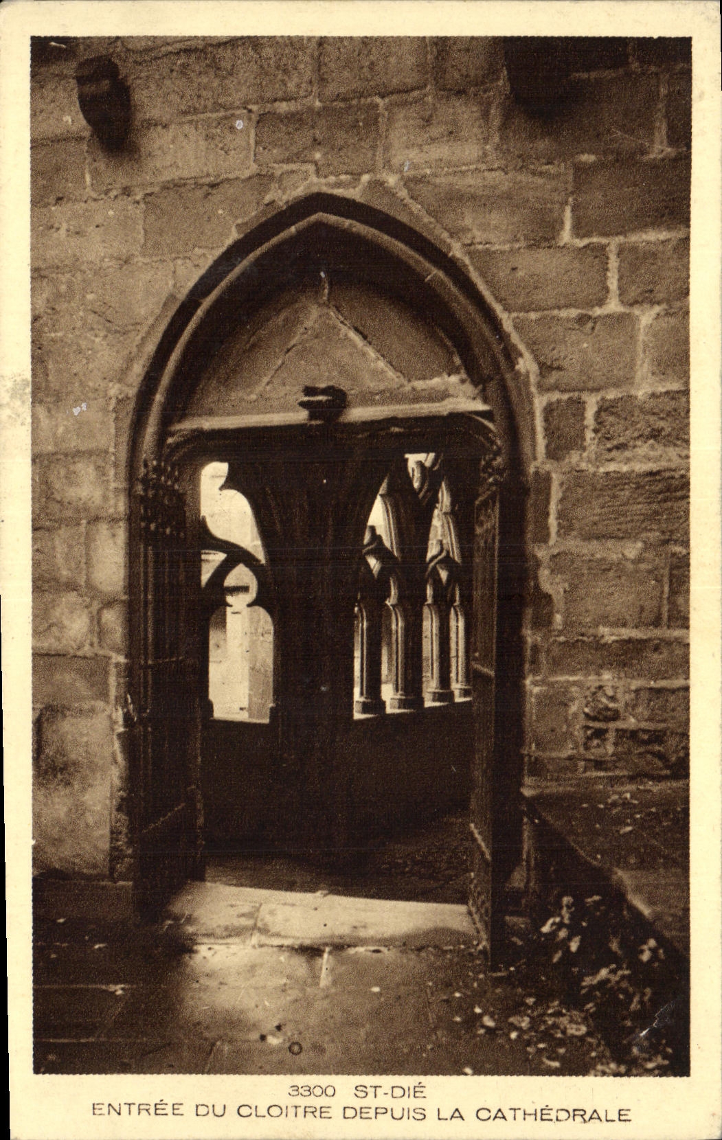 VINTAGE POSTCARD St Die Entered Of the Cloister Since the Cathedral