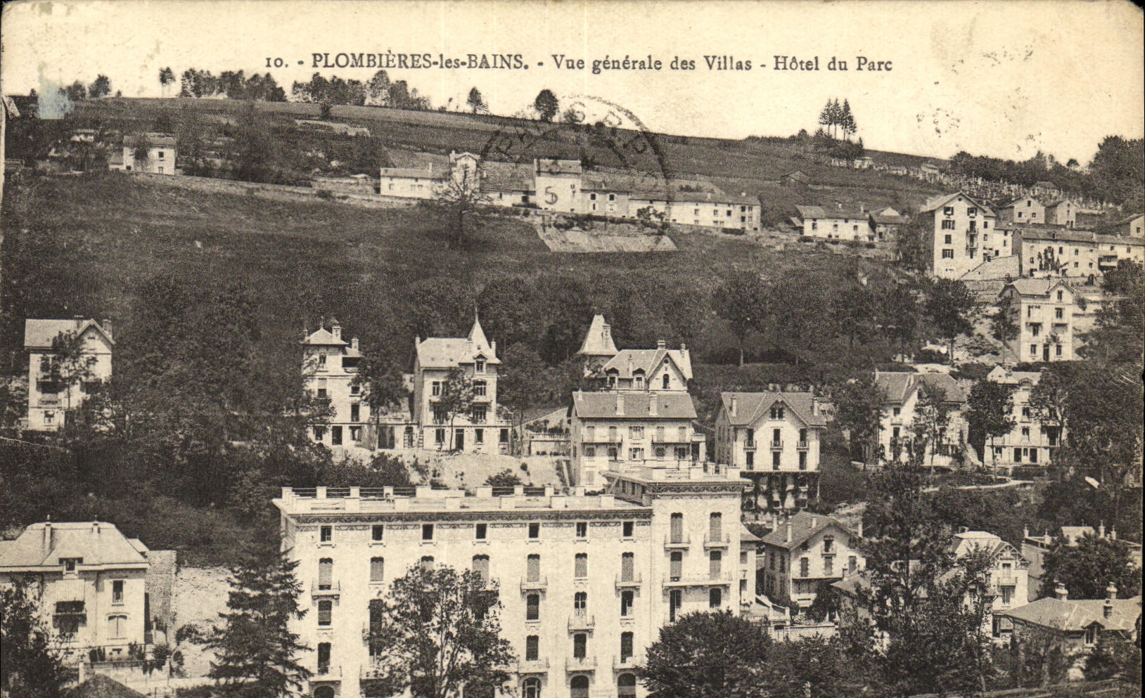 La opinion de Plombieres de la POSTAL de la VENDIMIA les Bains del hotel de los chalets de evita