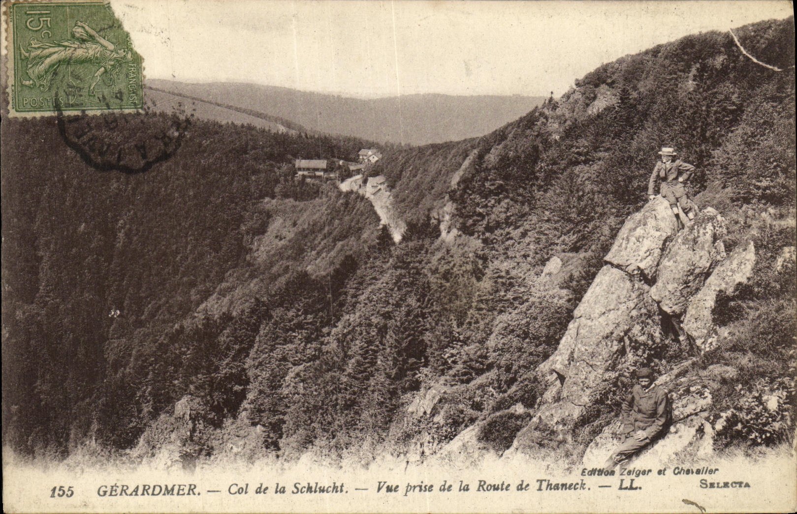 VINTAGE POSTCARD Gerardmer Collar of Schlucht Seen from of the Road of Thaneck