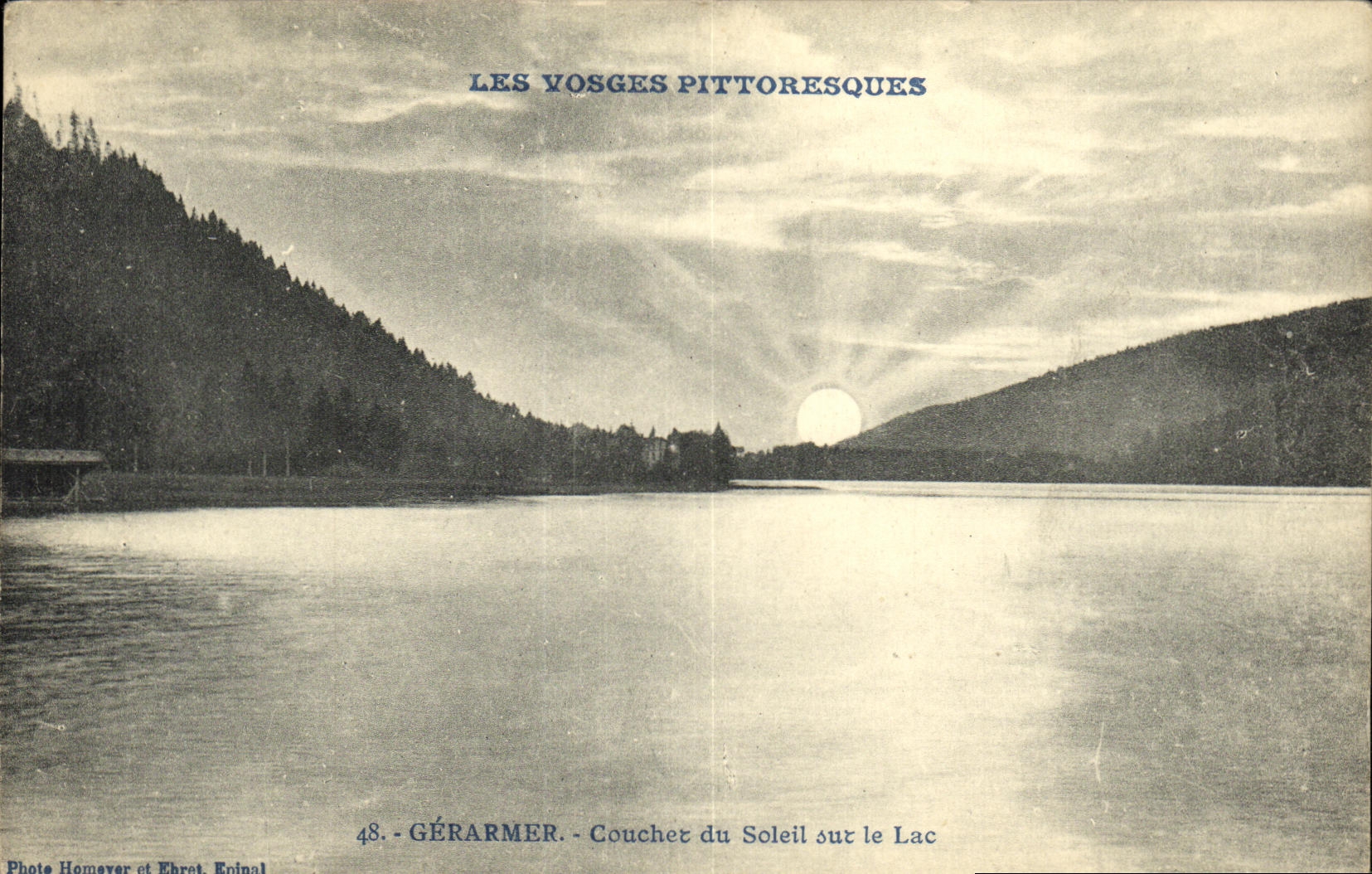 VINTAGE POSTCARD Gerardmer To lay down Sun the Lake