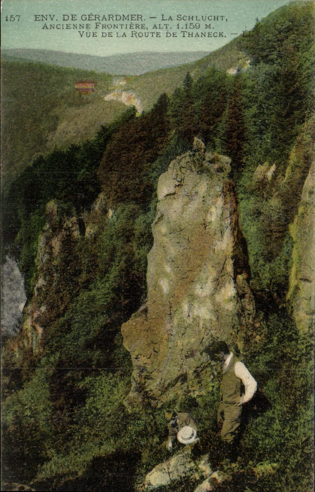 VINTAGE POSTCARD Env De Gerardmer Schlucht Old border Seen of the road of Thaneck