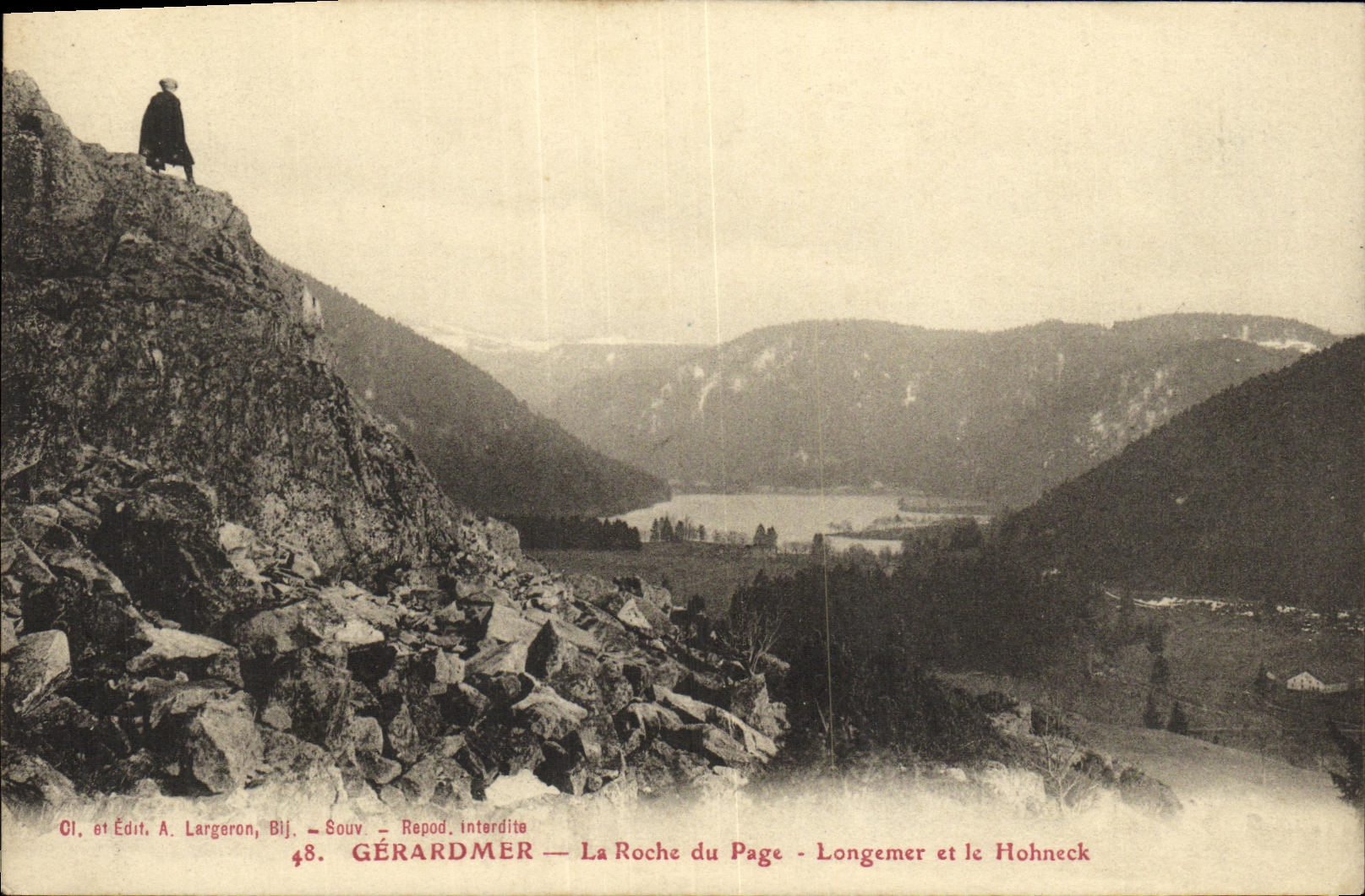 VINTAGE POSTCARD Gerardmer the Rock Of the Longemer Page And Hohneck