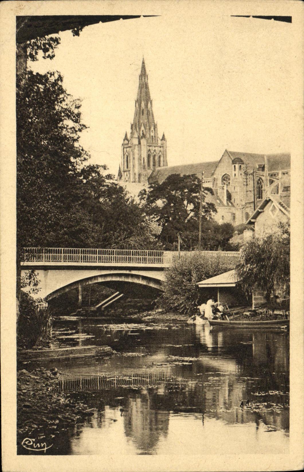 VINTAGE POSTCARD Saint Maixent L School Bridge Of Separates