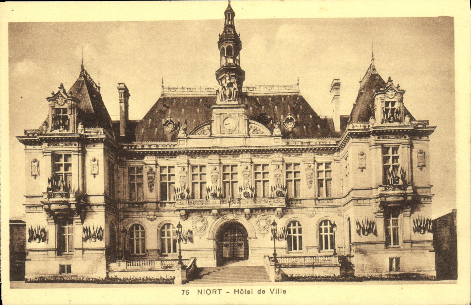 VINTAGE POSTCARD Niort Hotel of ViIle