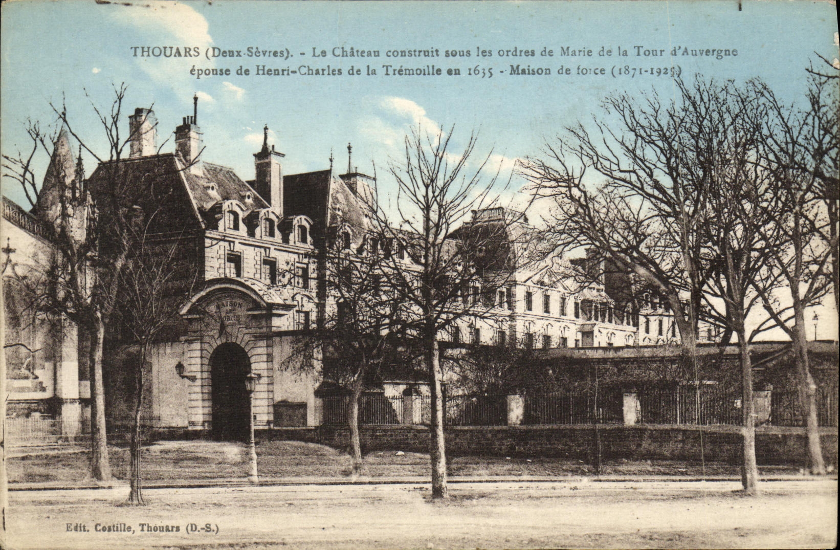 VINTAGE POSTCARD Thouars the Castle Built under the orders of Marie of the Tower D Auvergne