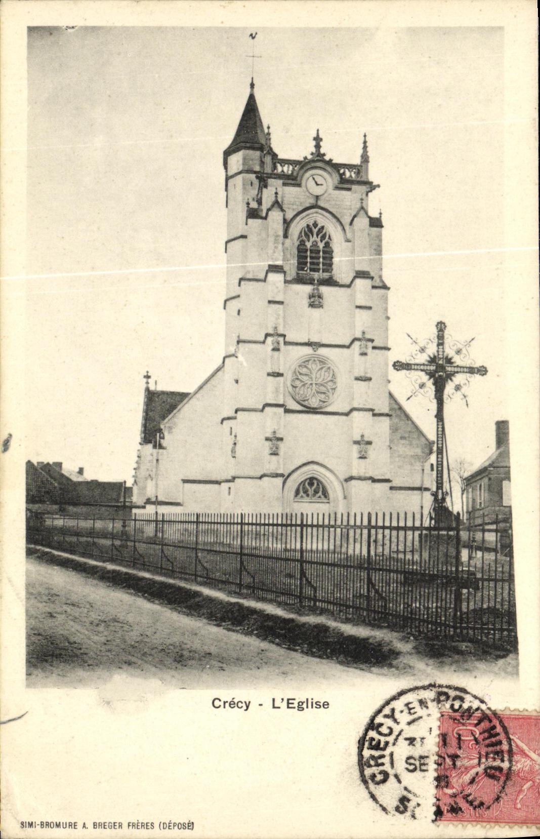 VINTAGE POSTCARD Crecy L church
