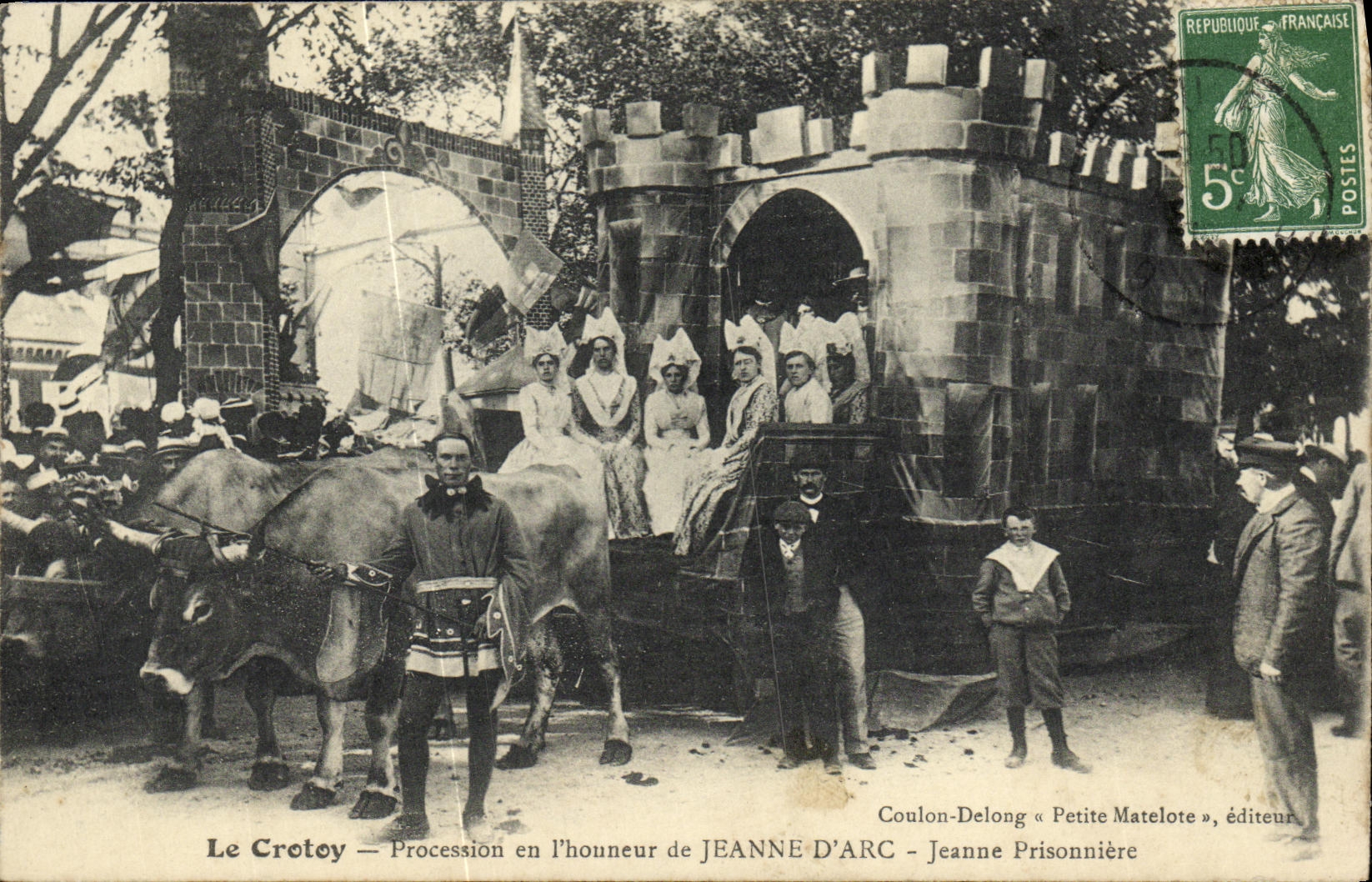 VINTAGE POSTCARD Crotoy Procession in L Honor of Jeanne D Arc Jeanne prisonniere