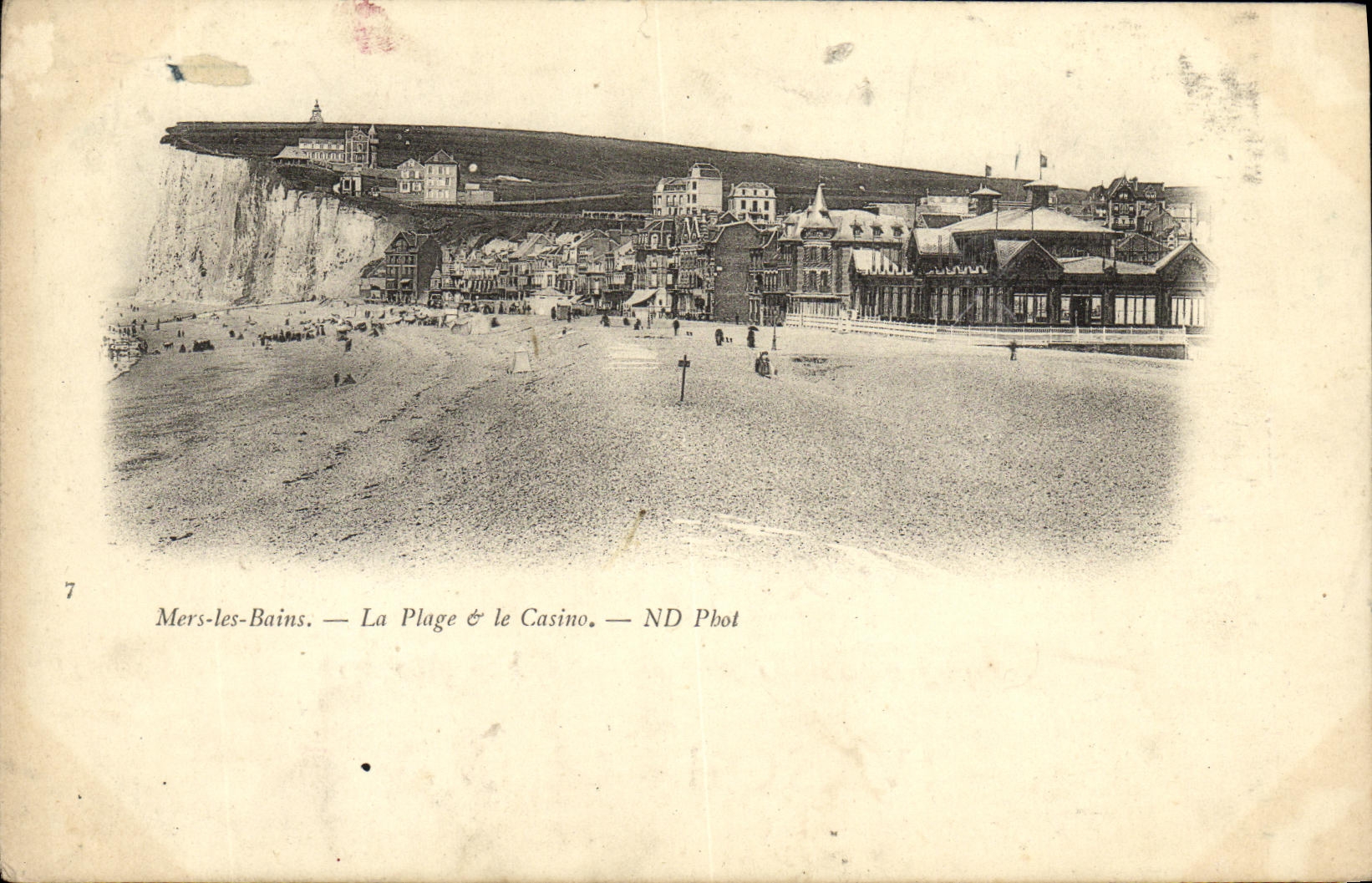 VINTAGE POSTCARD Seas les Bains the Beach and Casino