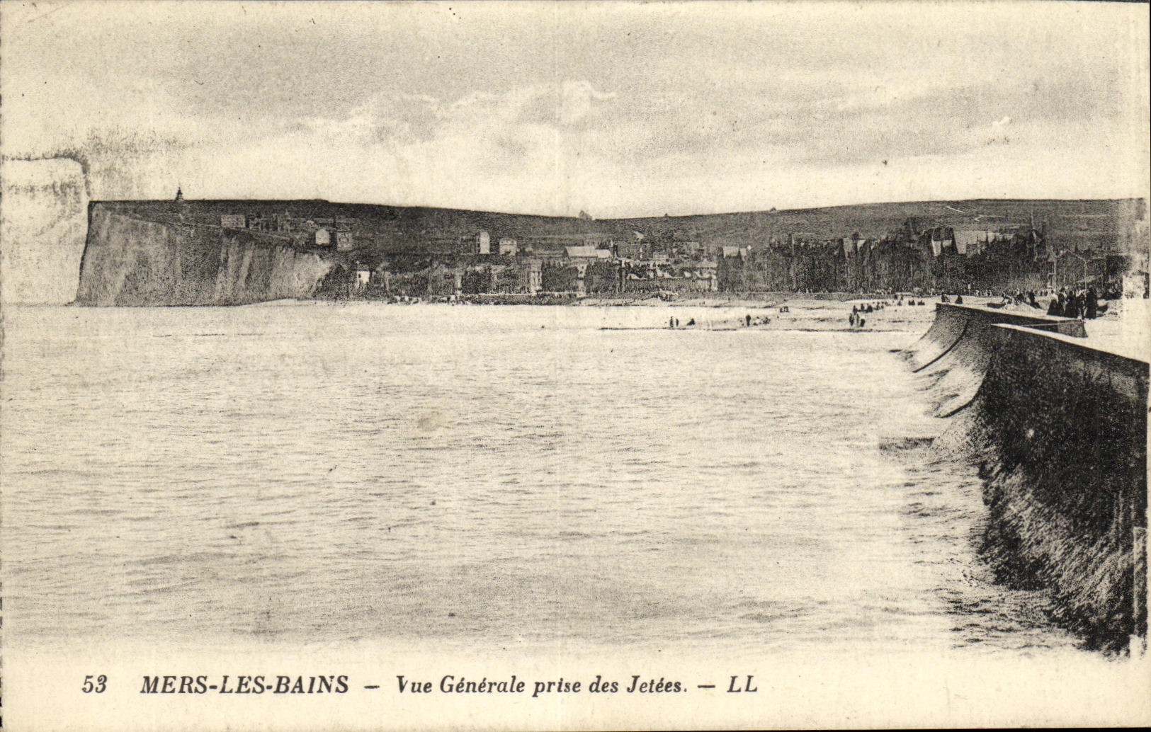 VINTAGE POSTCARD Seas Les Bains View Taken Piers