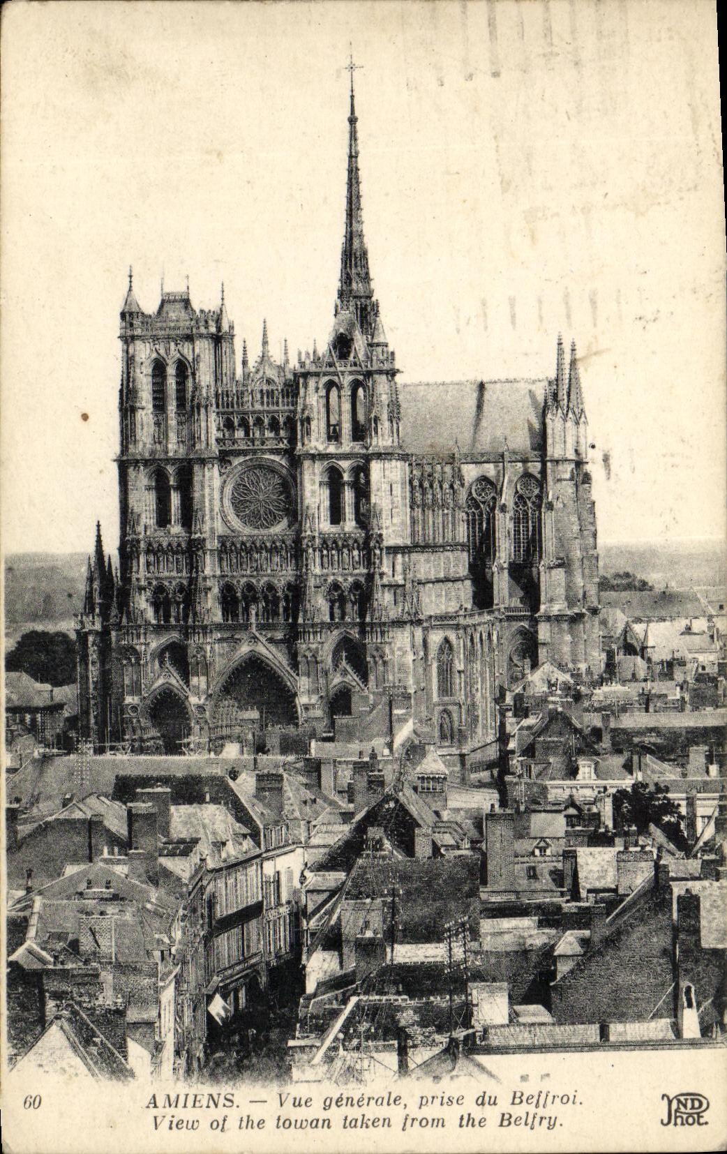 VINTAGE POSTCARD Amiens View Taken Of the Belfry