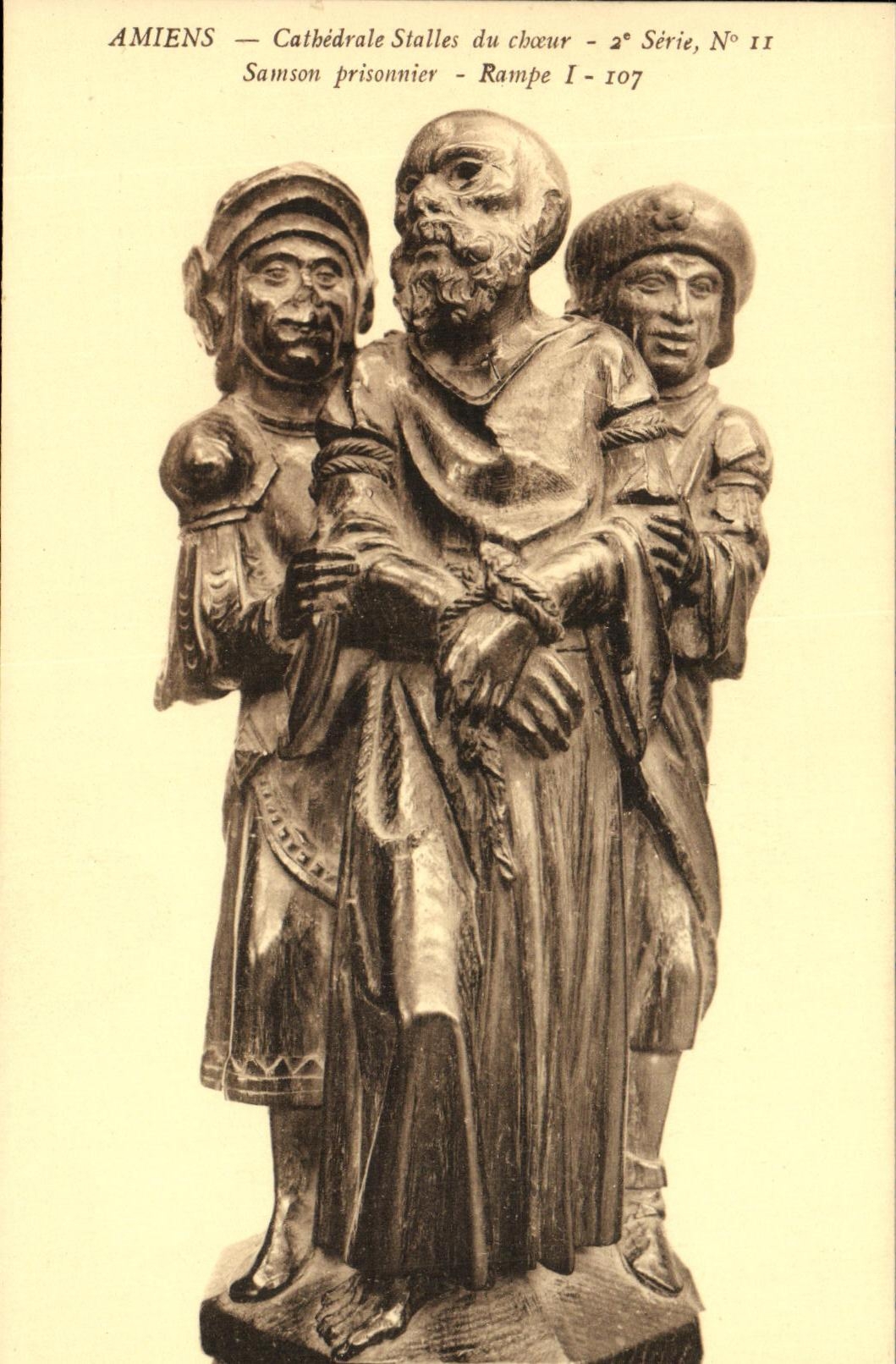 VINTAGE POSTCARD Amiens Cathedral Stalls of captive the Sanson Chorus