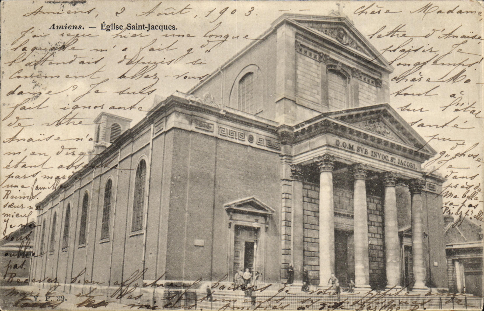 VINTAGE POSTCARD Amiens Church Jacques Saint