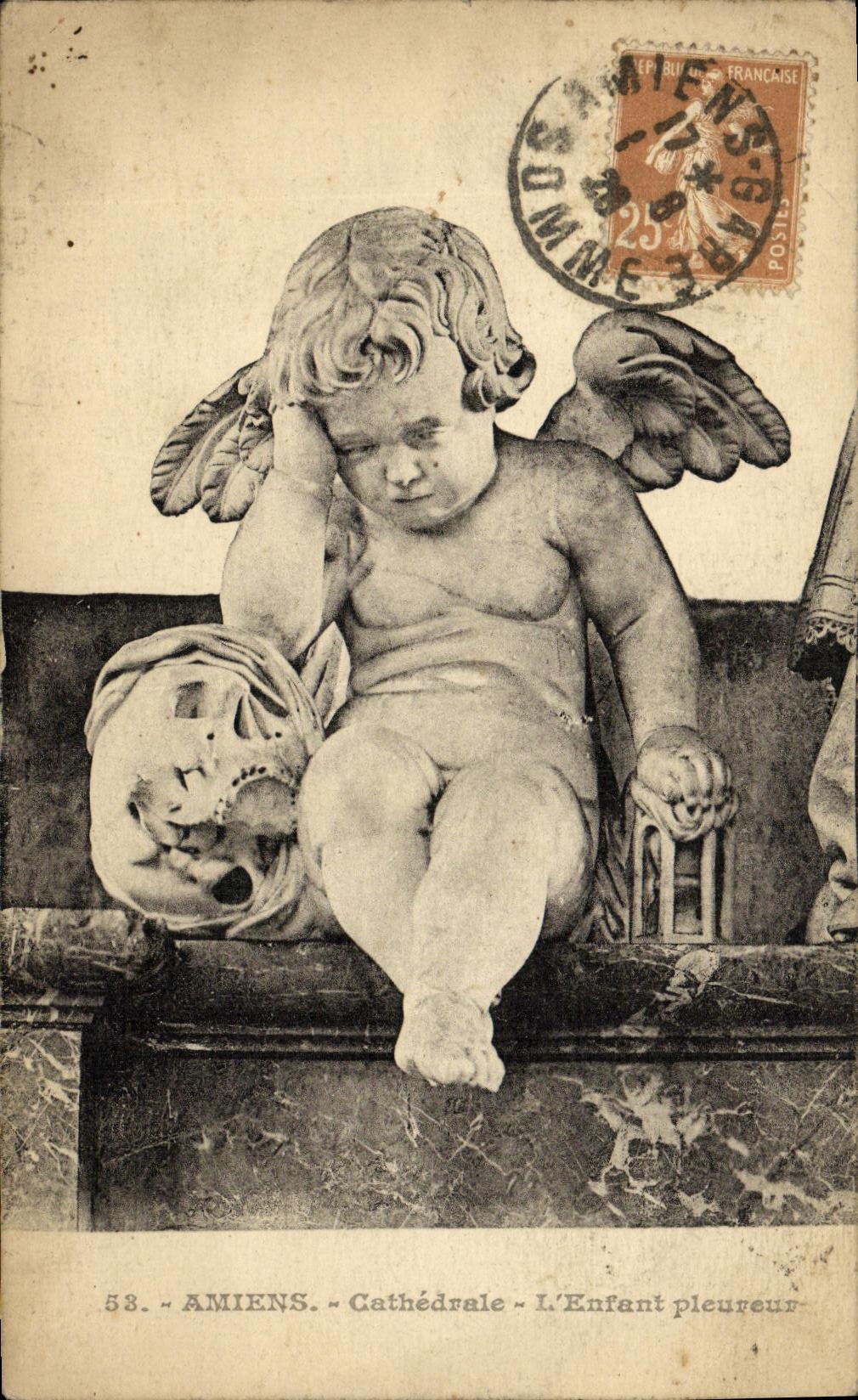 VINTAGE POSTCARD Amines Cathedral L Whining Child