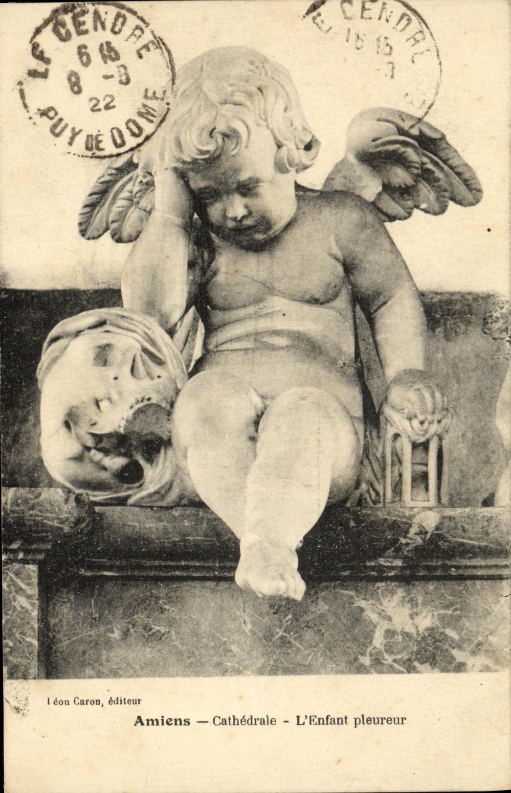 VINTAGE POSTCARD Amiens Cathedral L Whining Child