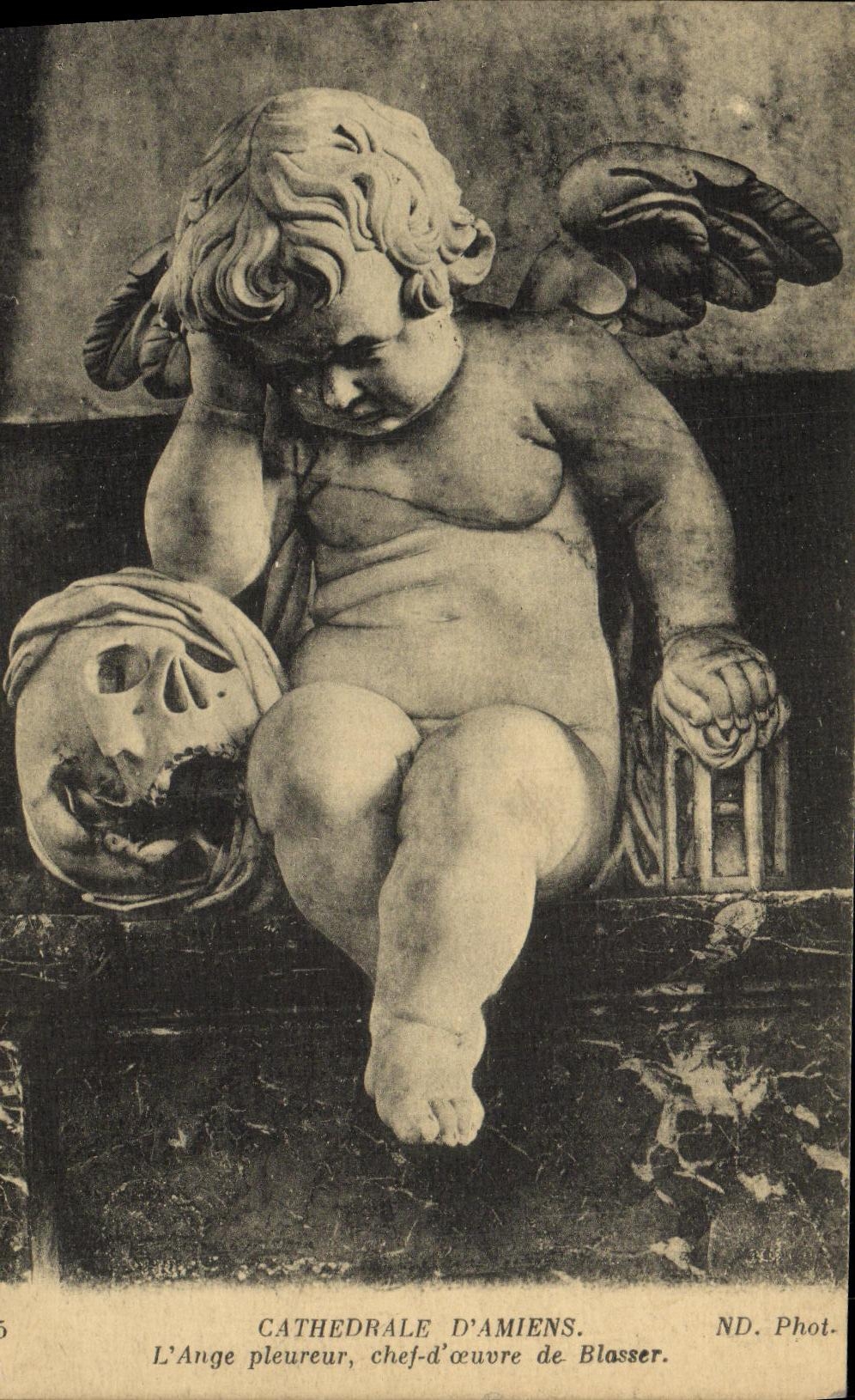 VINTAGE POSTCARD Cathedrale D Amiens L Whining Angel Chief D works of Blasser