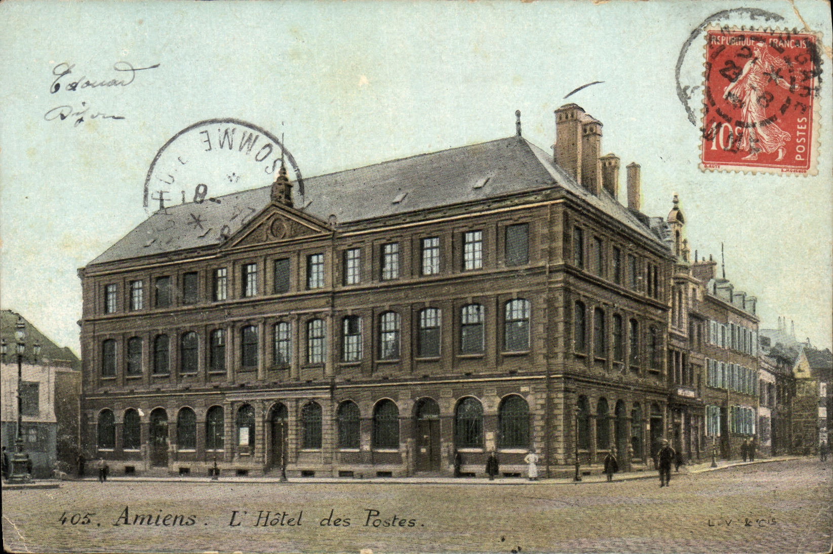 VINTAGE POSTCARD Amiens L Post office building