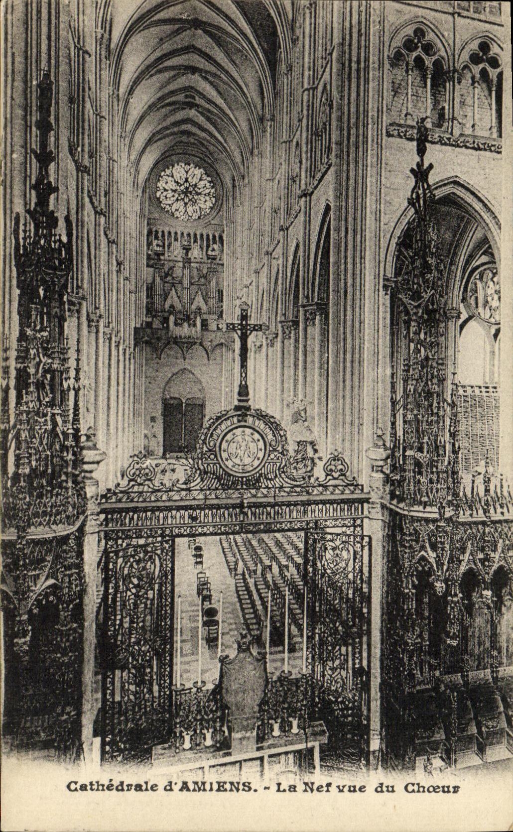 VINTAGE POSTCARD Amiens Cathedral the Nave seen of the Chorus