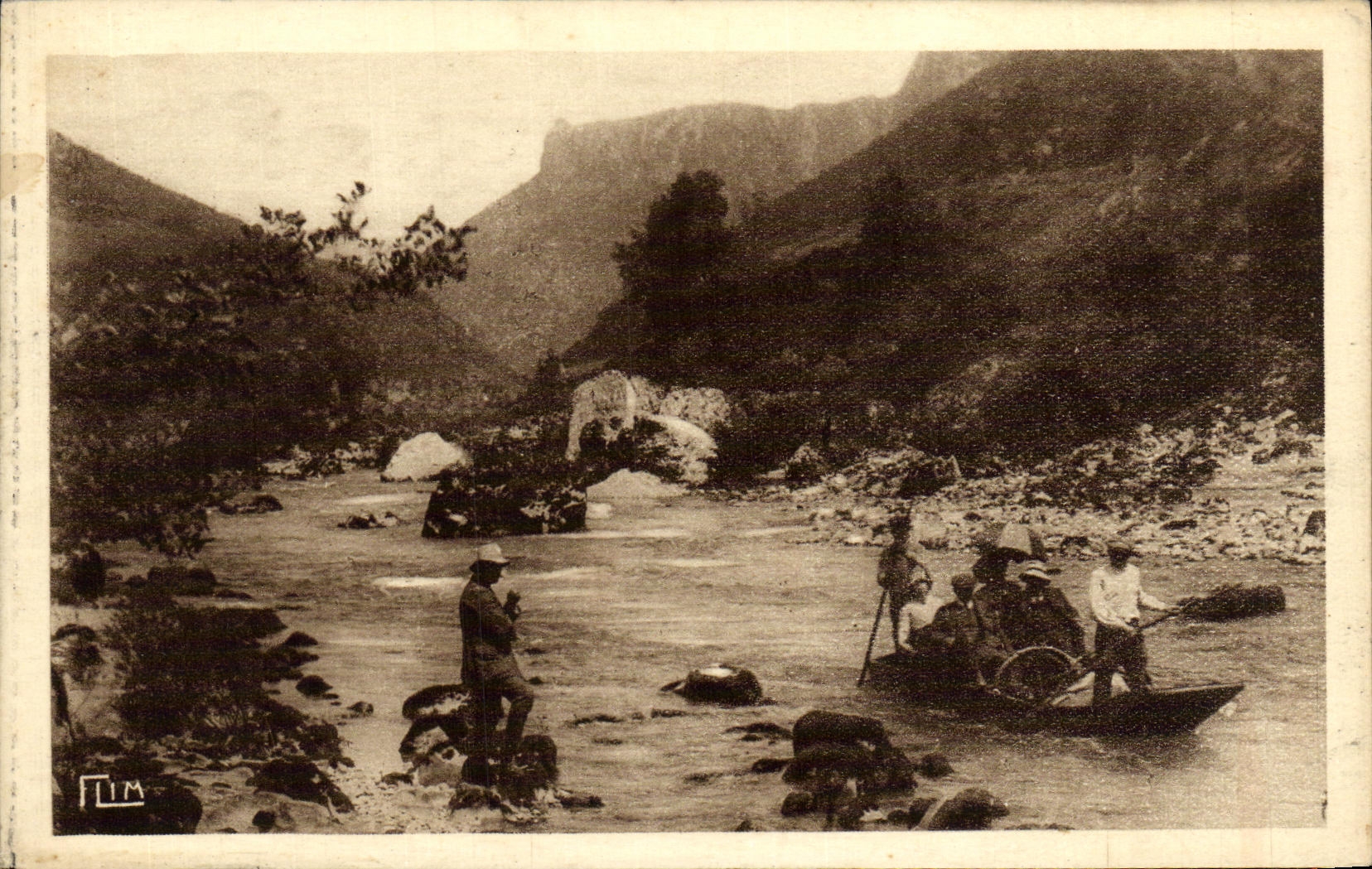 VINTAGE POSTCARD Gorges of the Tarn Descent D a rapid