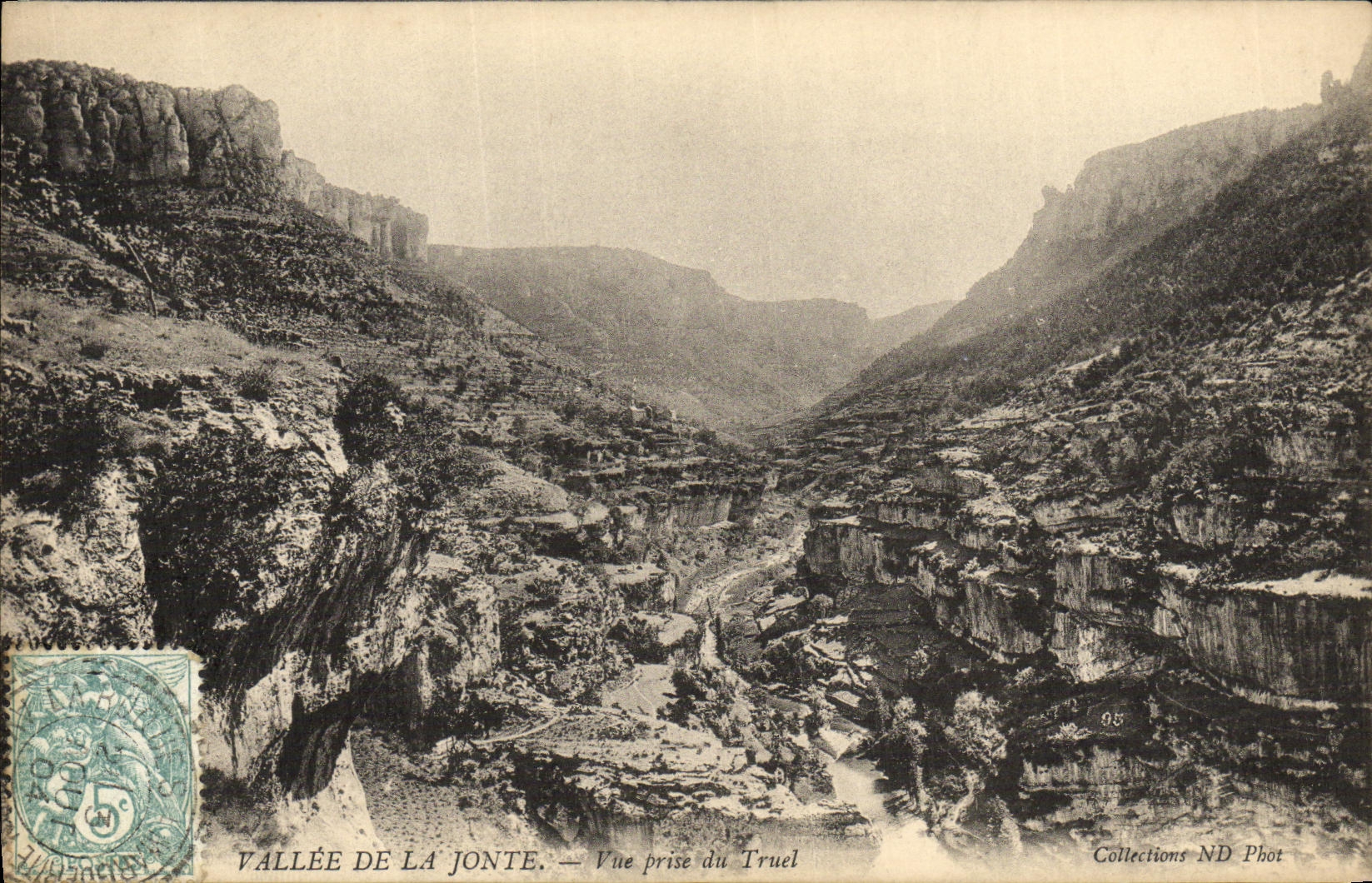 VINTAGE POSTCARD Valley Of Jonte Seen from of Truel