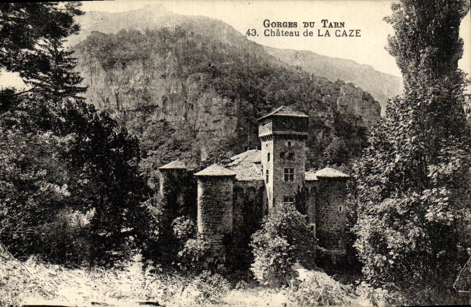 VINTAGE POSTCARD Gorges of the Tarn Castle of Caze