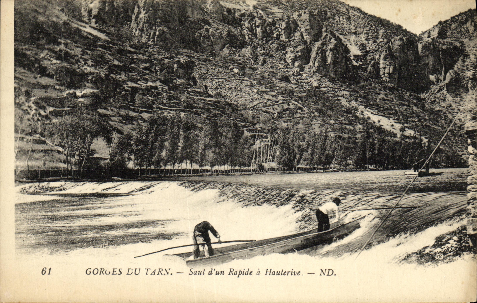 VINTAGE POSTCARD Gorges of the Tarn Saul D a Rapid has Hauterive