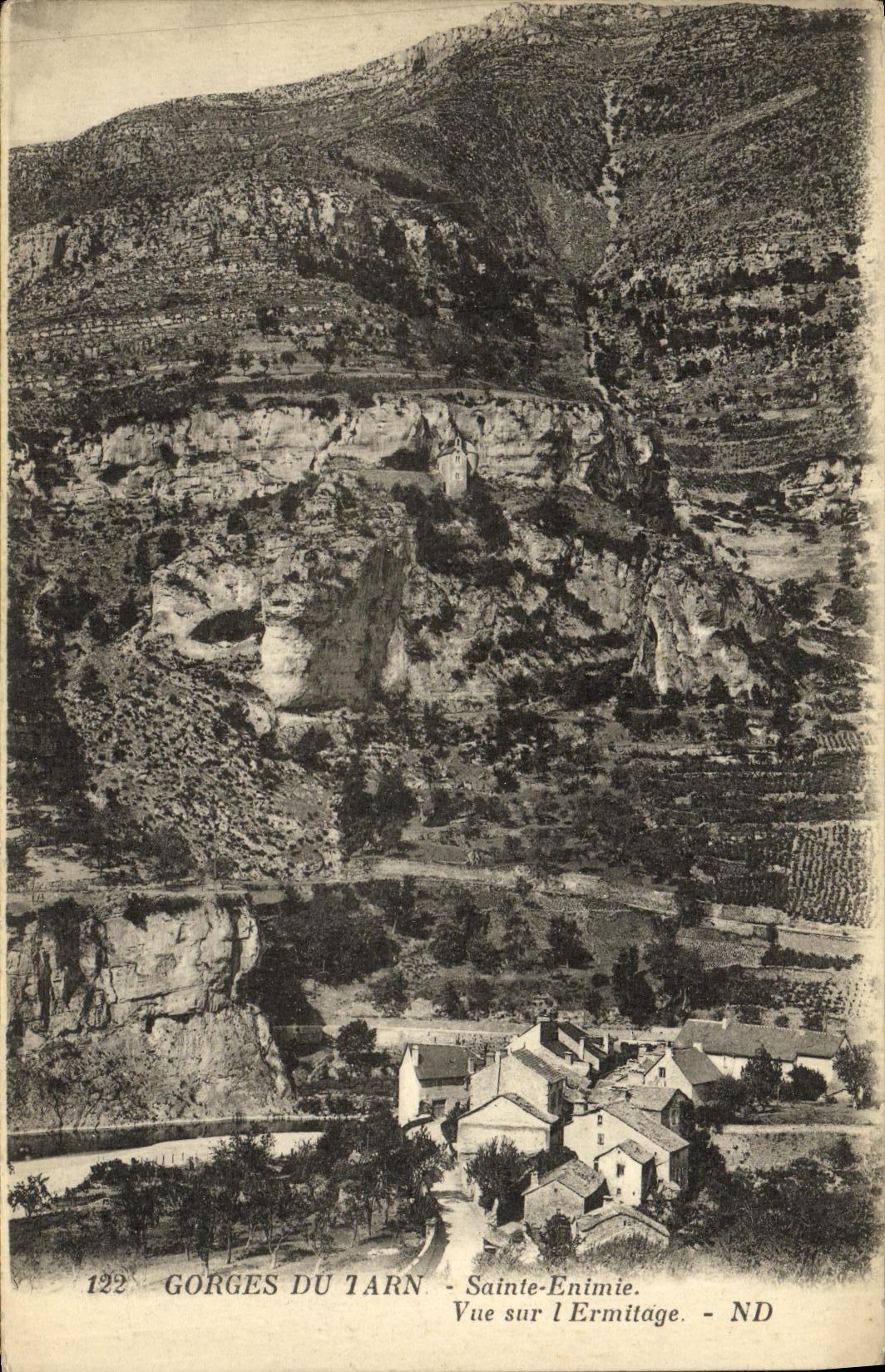 VINTAGE POSTCARD Gorges of the Tarn Sainte Enimie Seen on L Hermitage