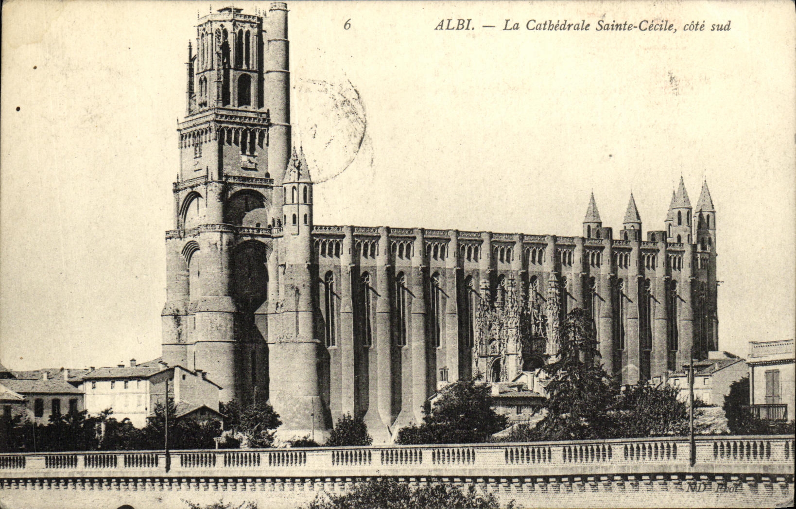 La POSTAL Albi Bas de la VENDIMIA dimensiona la catedral co  Pieza meridional de Cecile