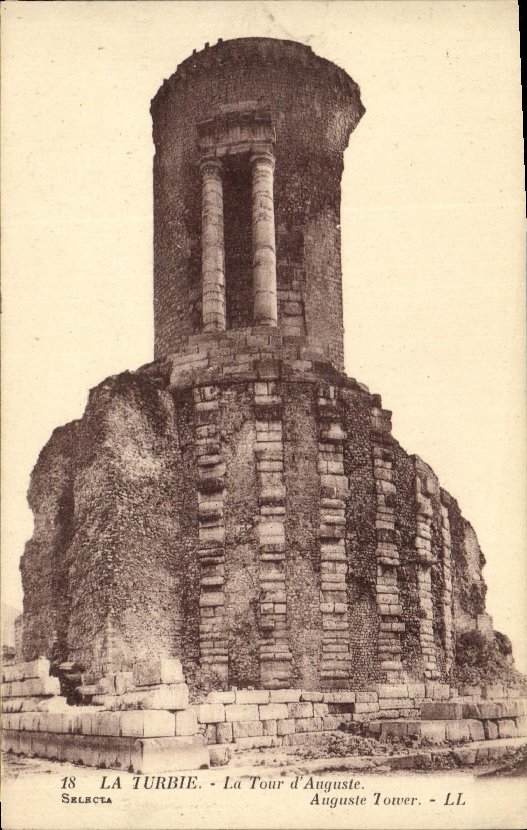 VINTAGE POSTCARD La Turbie the Tower D Anguste