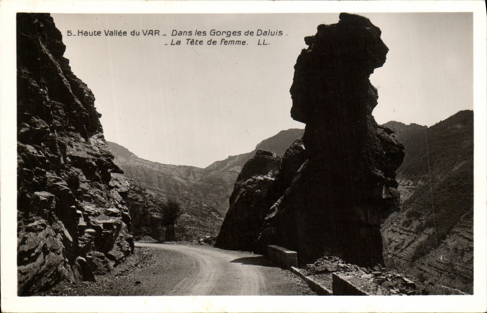 VINTAGE POSTCARD High Valley of the VAr In the Falls of Daluis the Head of Woman