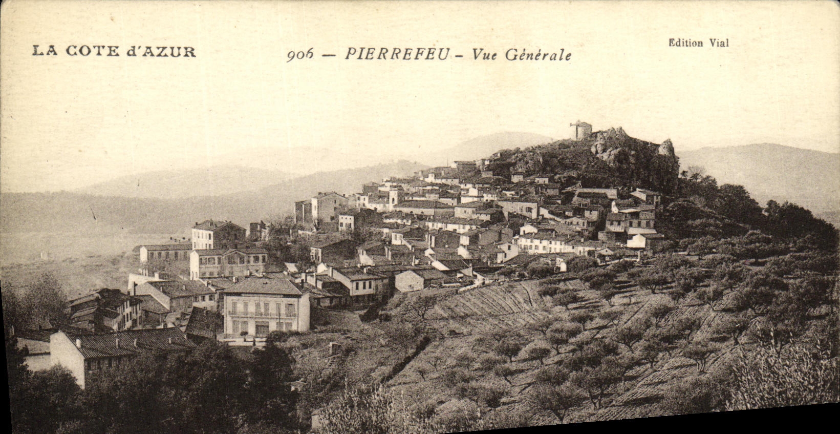 VINTAGE POSTCARD Pierrefeu View