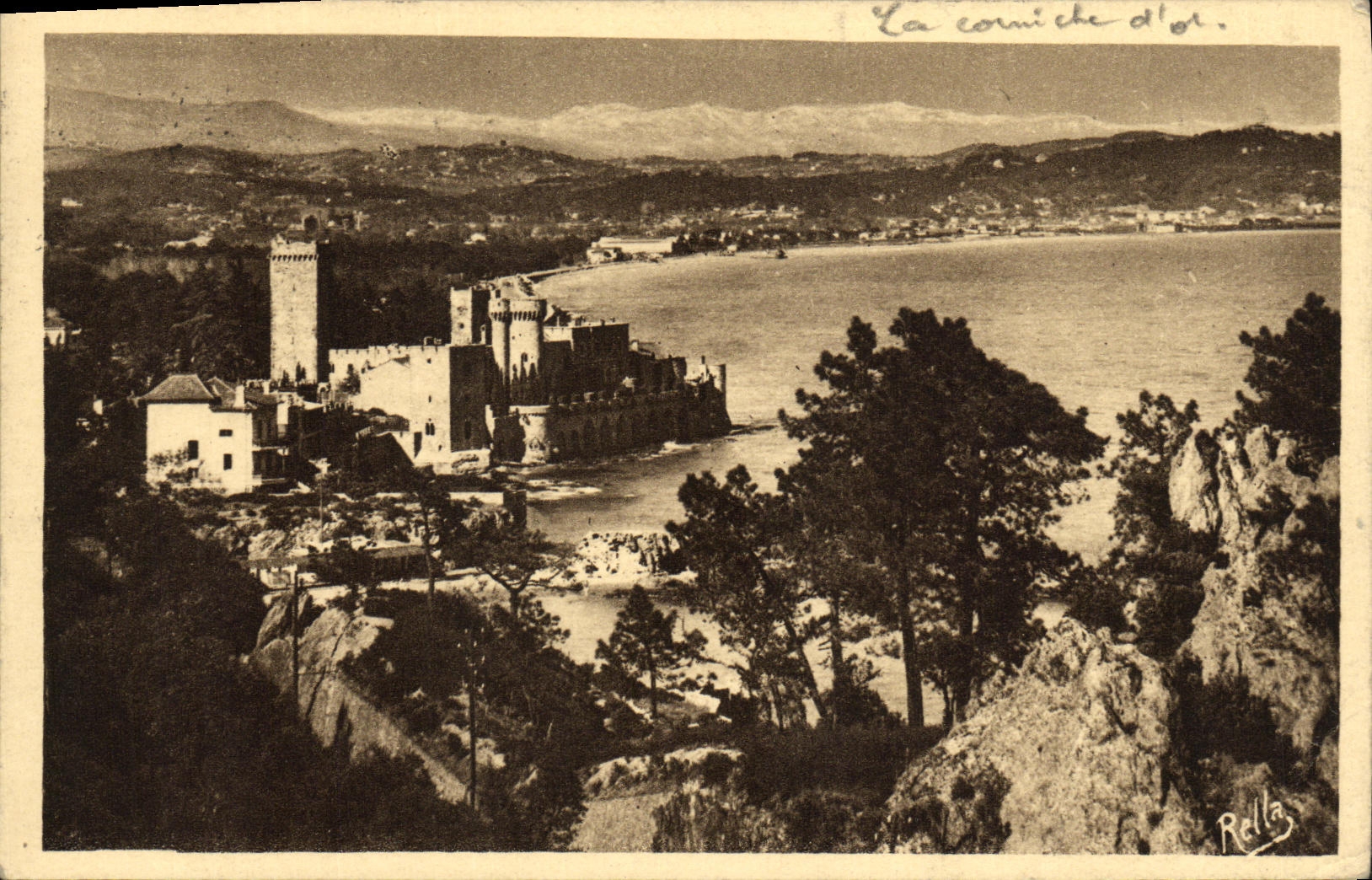 POSTAL de la VENDIMIA la cornisa D pero el castillo de Napoule y de la gama alpestre