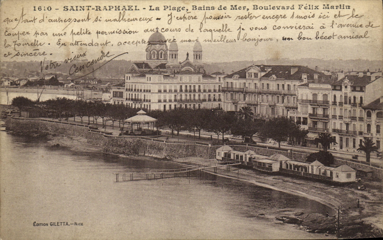 Raphael santo de la POSTAL de la VENDIMIA el bulevar Felix Martin de la playa