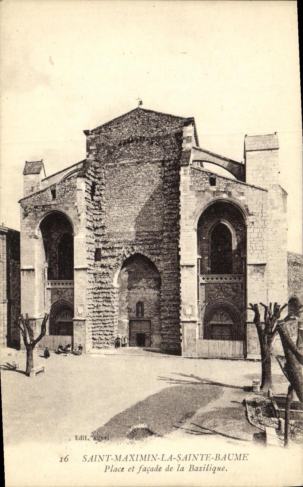 VINTAGE POSTCARD Sainte Maximin the Balsam Places and frontage of the basilica