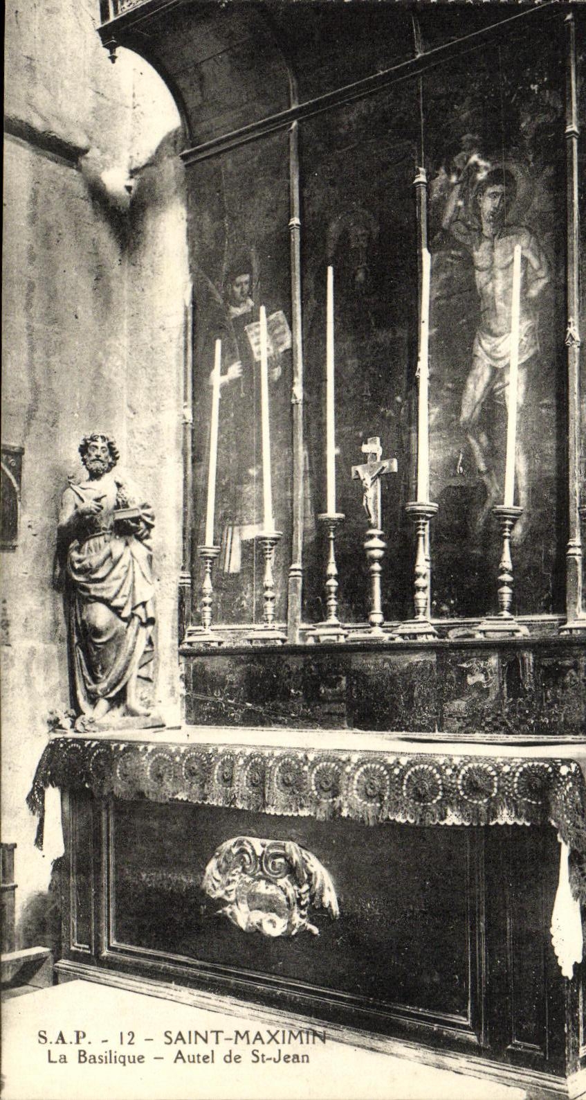 VINTAGE POSTCARD Sainte Maximin the Basilica Furnace bridge of St Jean