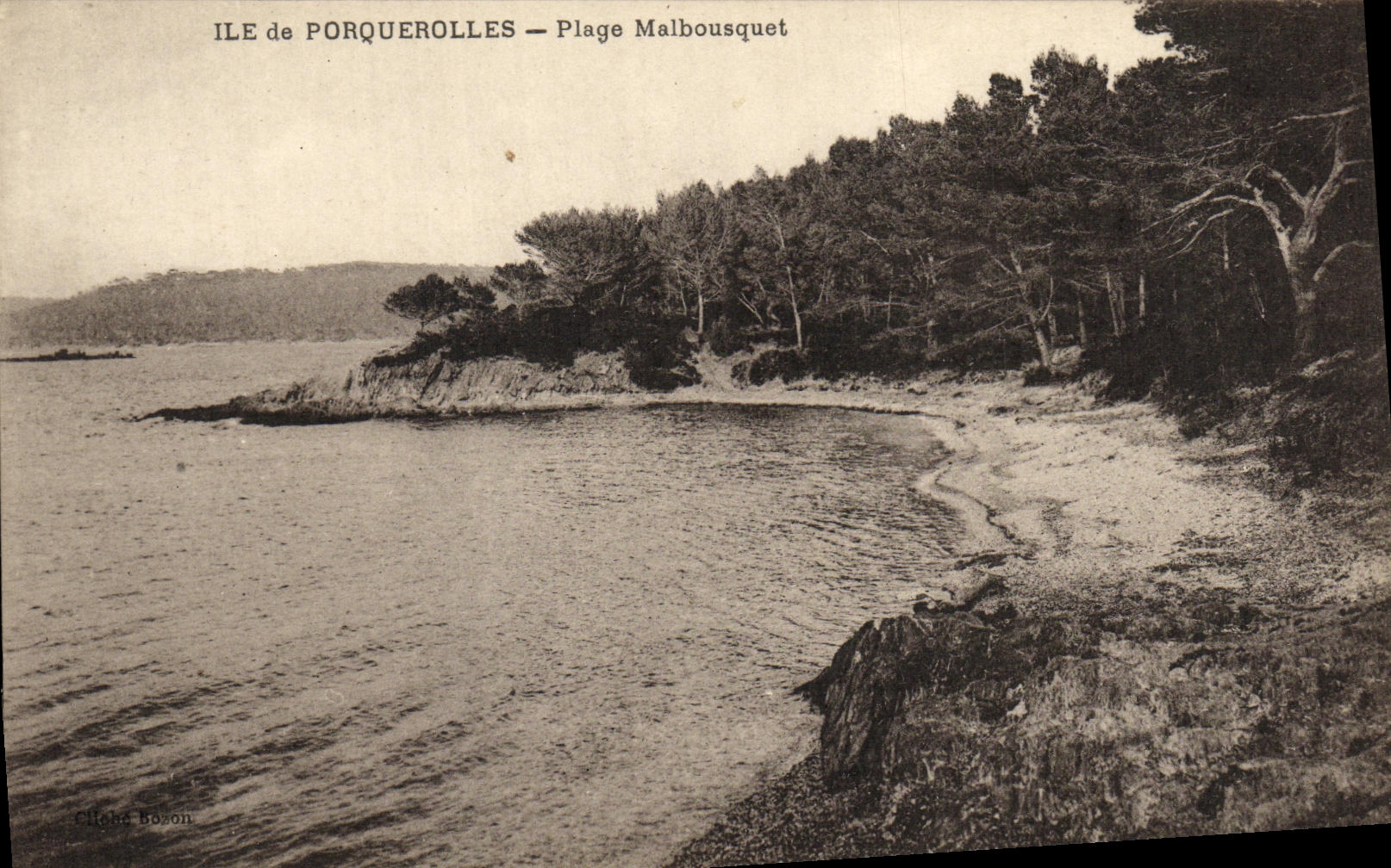 VINTAGE POSTCARD Porquerolles Malbousquet Beach