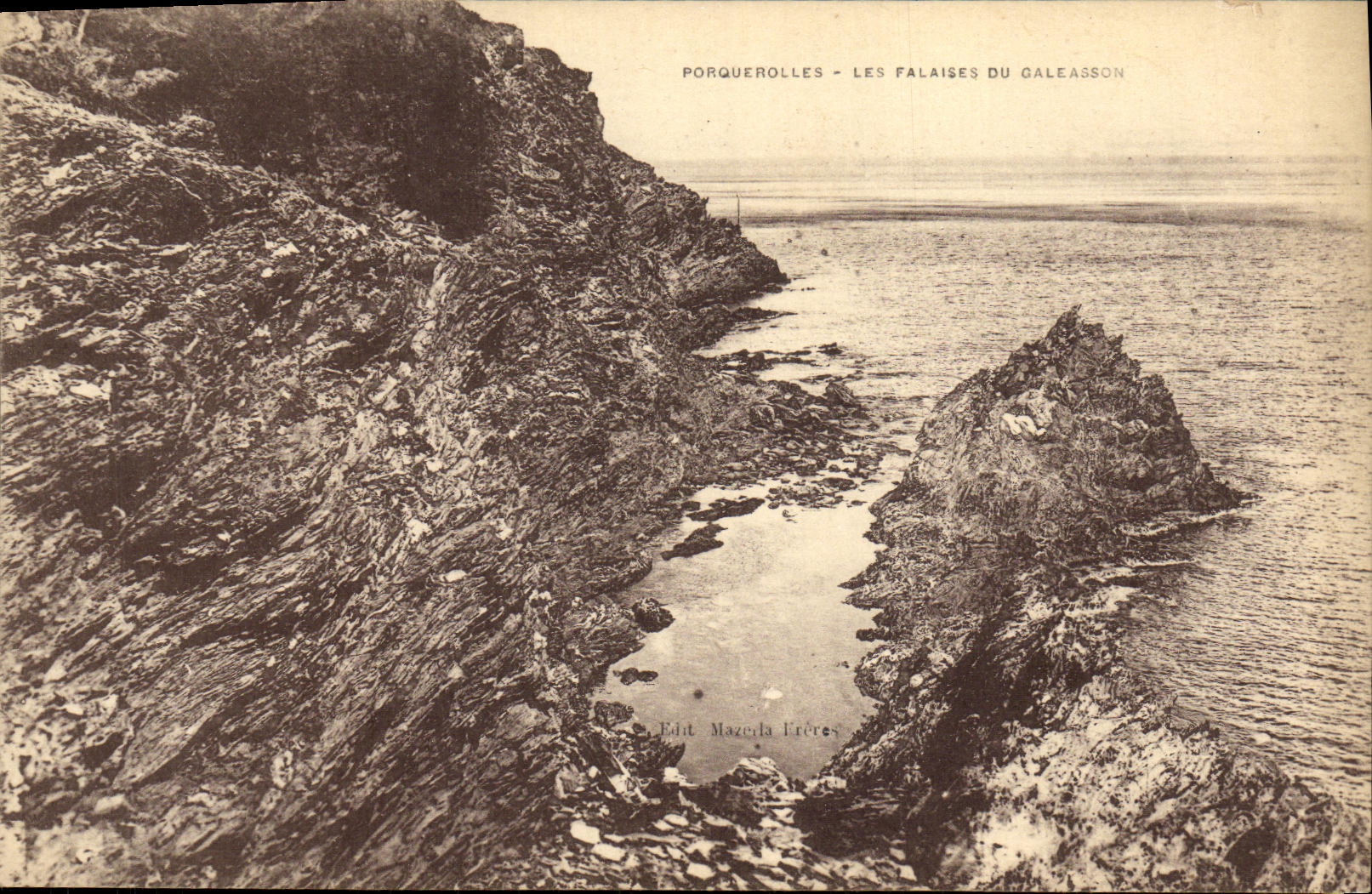 VINTAGE POSTCARD Porquerolles Cliffs Of Galeasson